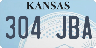 KS license plate 304JBA