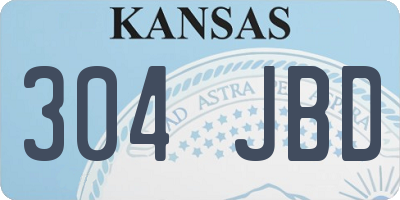 KS license plate 304JBD