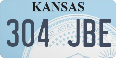 KS license plate 304JBE