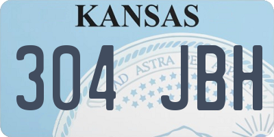 KS license plate 304JBH