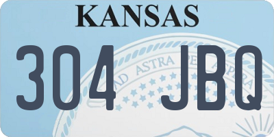 KS license plate 304JBQ