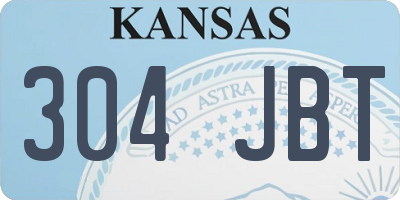 KS license plate 304JBT