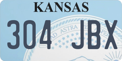 KS license plate 304JBX