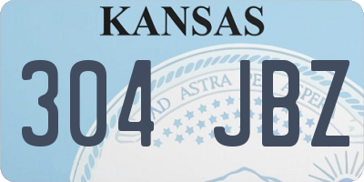 KS license plate 304JBZ