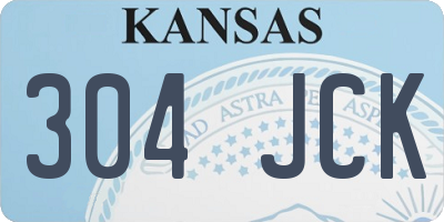 KS license plate 304JCK