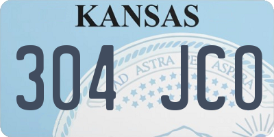 KS license plate 304JCO