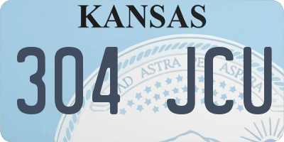 KS license plate 304JCU