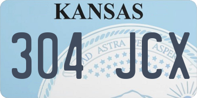 KS license plate 304JCX