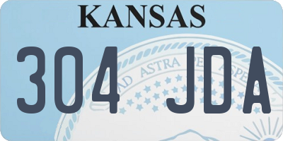 KS license plate 304JDA