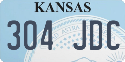 KS license plate 304JDC