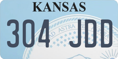 KS license plate 304JDD