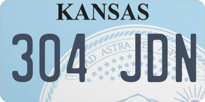 KS license plate 304JDN