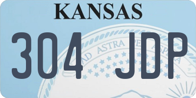 KS license plate 304JDP