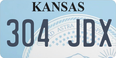 KS license plate 304JDX