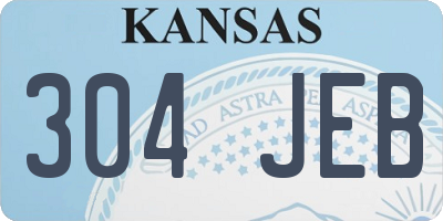 KS license plate 304JEB