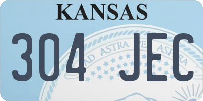 KS license plate 304JEC
