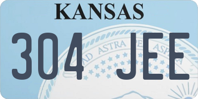 KS license plate 304JEE