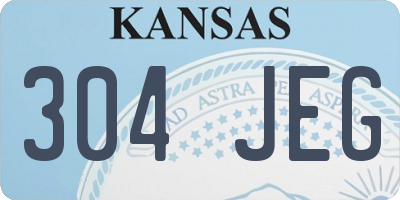 KS license plate 304JEG