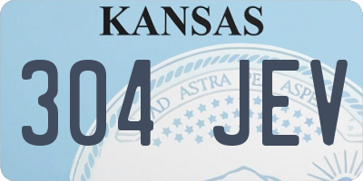 KS license plate 304JEV