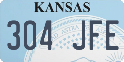 KS license plate 304JFE
