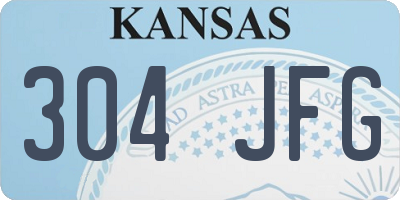 KS license plate 304JFG