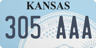 KS license plate 305AAA