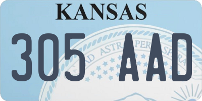 KS license plate 305AAD