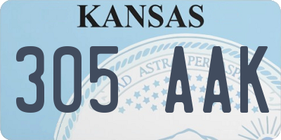 KS license plate 305AAK