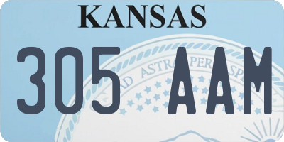 KS license plate 305AAM