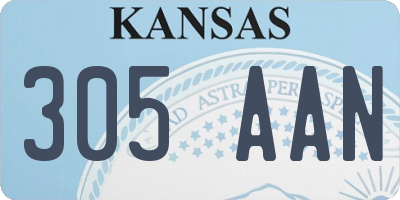 KS license plate 305AAN