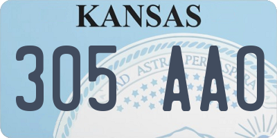 KS license plate 305AAO