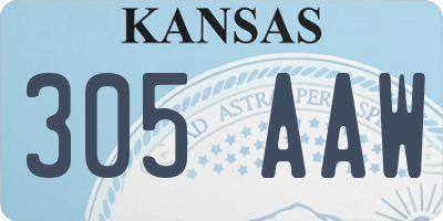 KS license plate 305AAW