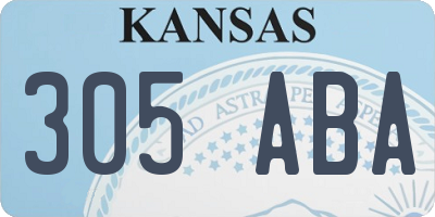 KS license plate 305ABA