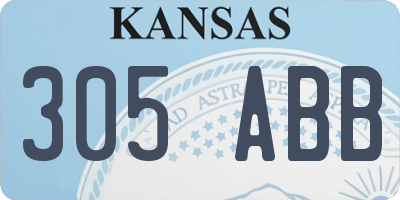 KS license plate 305ABB