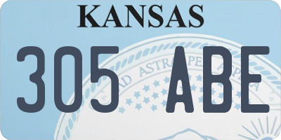 KS license plate 305ABE