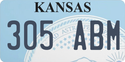 KS license plate 305ABM