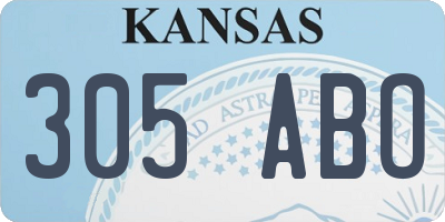 KS license plate 305ABO