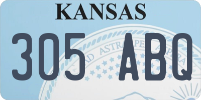 KS license plate 305ABQ