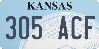 KS license plate 305ACF