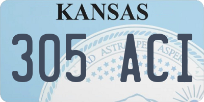 KS license plate 305ACI
