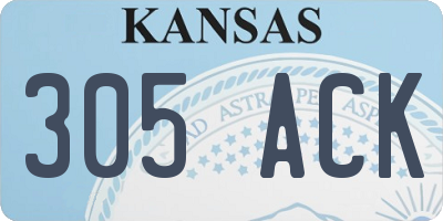 KS license plate 305ACK