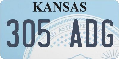 KS license plate 305ADG