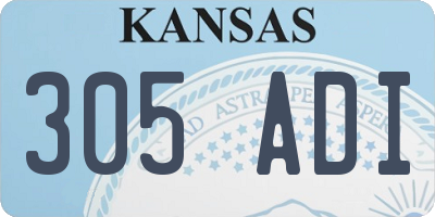 KS license plate 305ADI