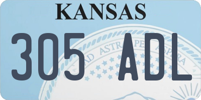 KS license plate 305ADL