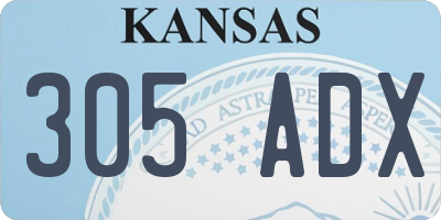 KS license plate 305ADX