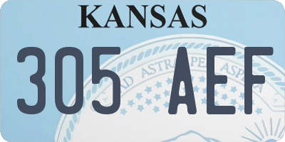 KS license plate 305AEF