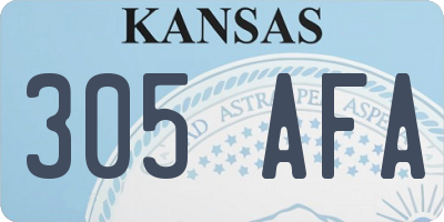 KS license plate 305AFA