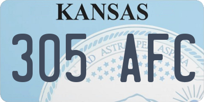 KS license plate 305AFC