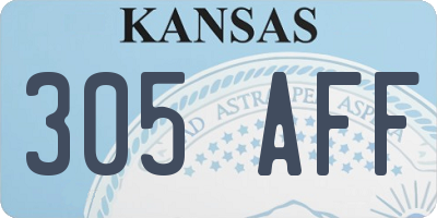 KS license plate 305AFF