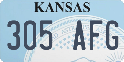 KS license plate 305AFG